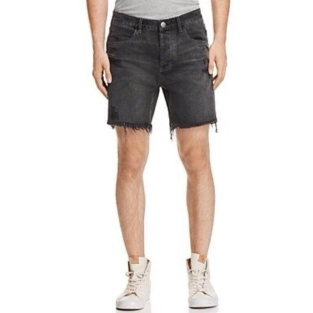 Man x One Teaspoon Black Wash Distressed Denim Mr. Black Jean Shorts Men's 31